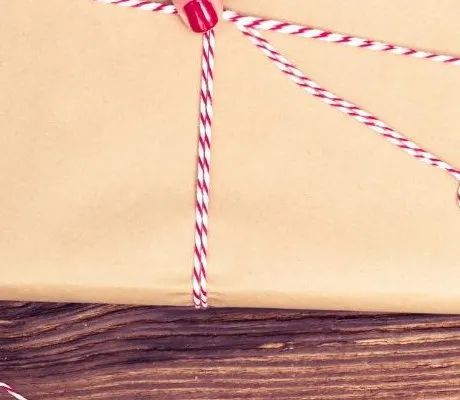 Wrapping up a book in christmas paper